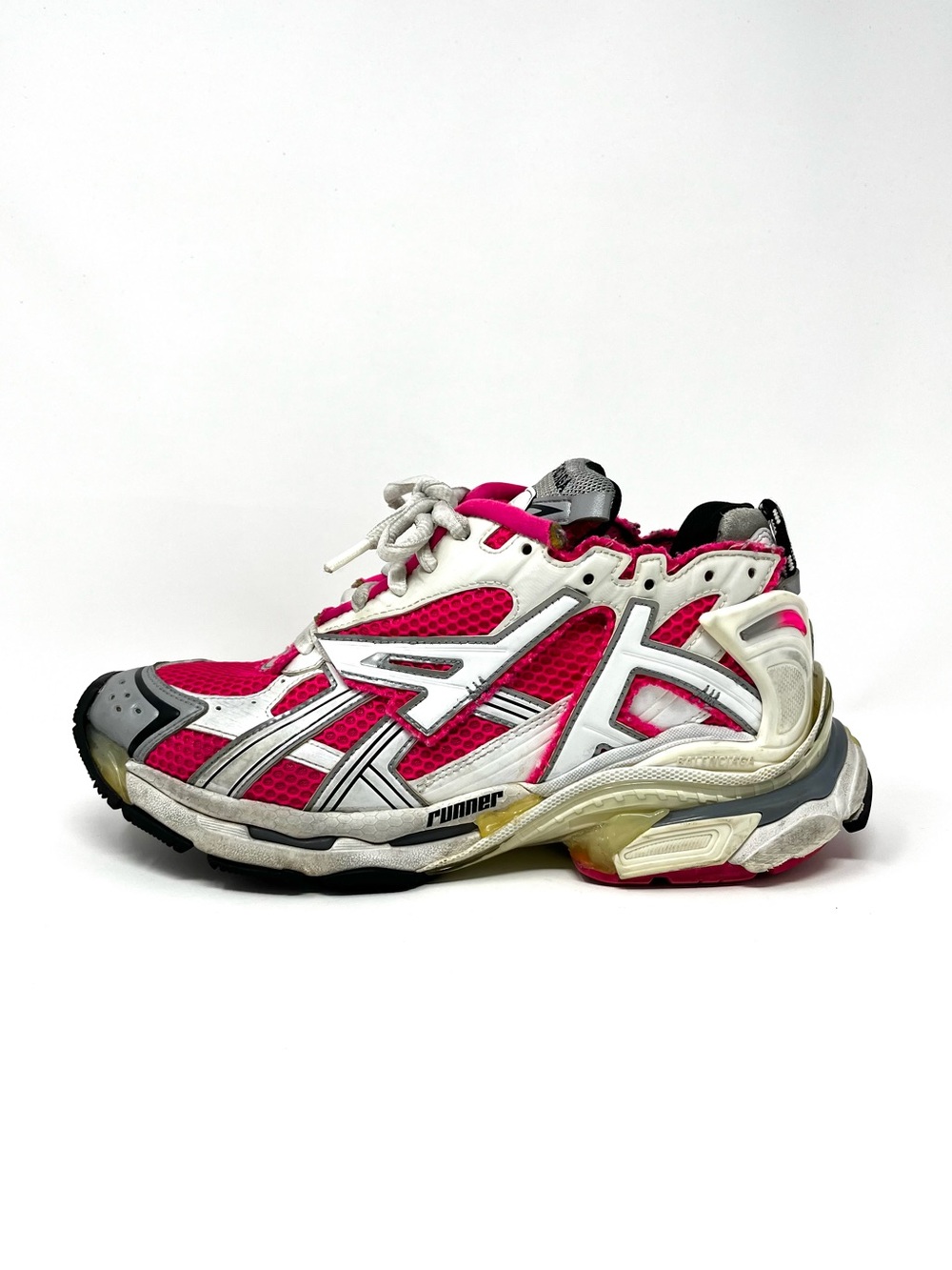 Authentic Balenciaga Womens Hot Pink White Runner Sneakers Shoes Chunky 40 10 - Picture 13 of 13